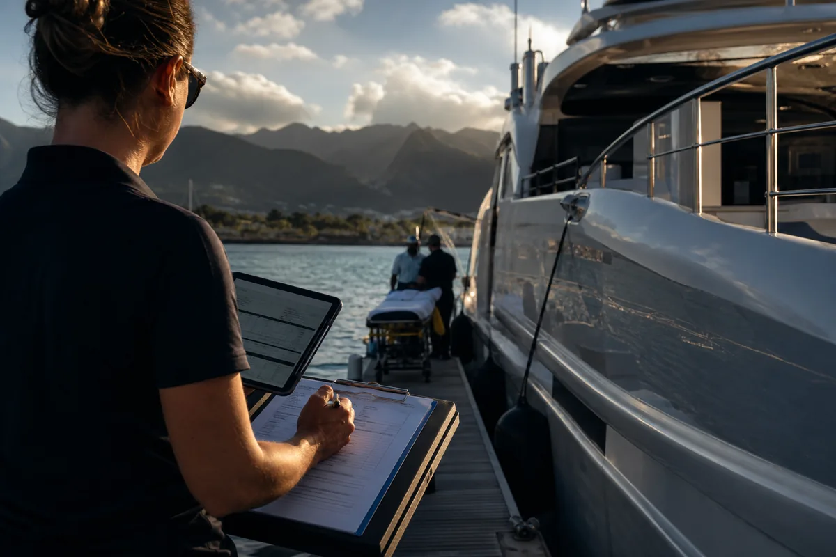 Agent arranging discreet medical transport logistics.