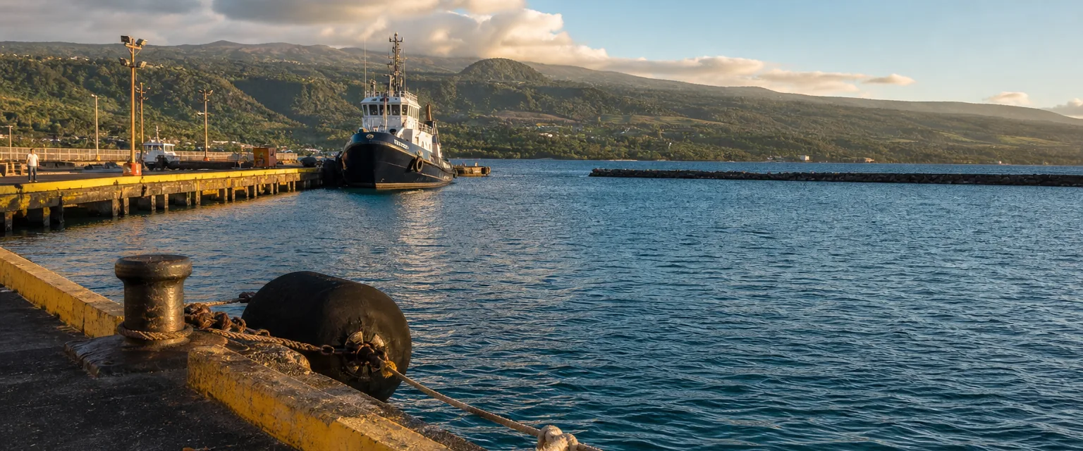 Hilo Bay, Hawaiʻi Island, behind the breakwater